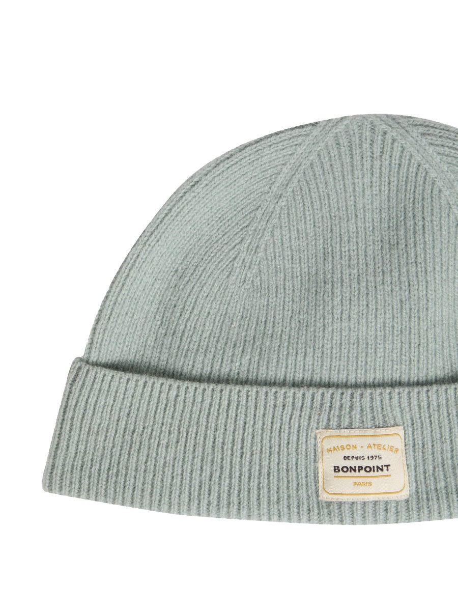 Bonpoint W05BACK00004K_012 Wool Beanie — Blue, view 2