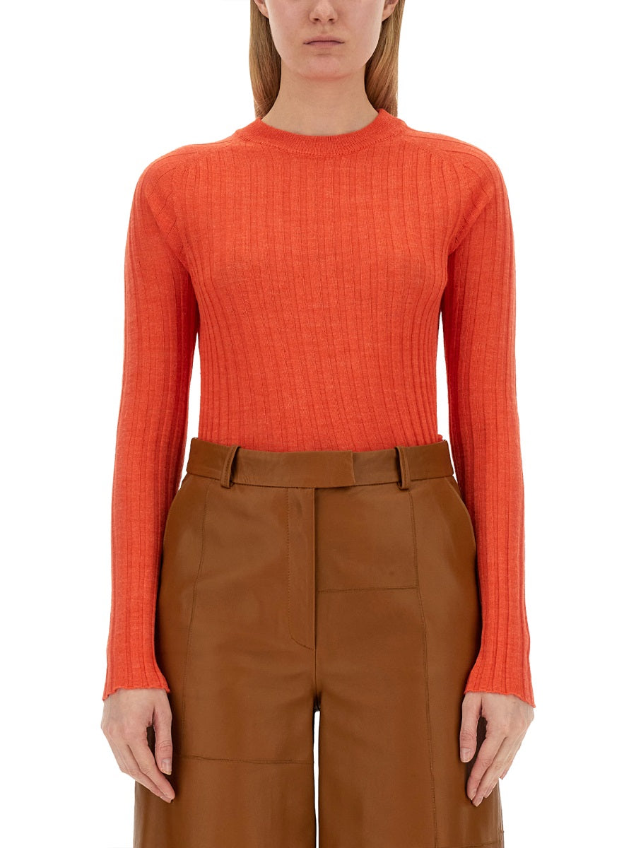Alysi Ribbed Knit Sweater — Red by Alysi