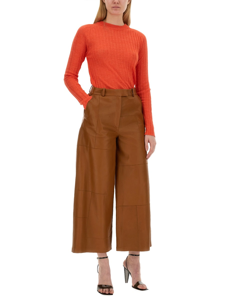 Alysi Ribbed Knit Sweater — Red, view 4