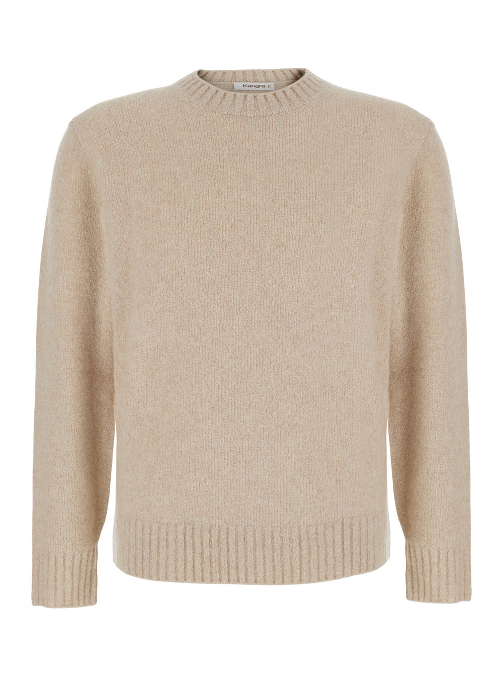 Kangra Wool Blend Crew Neck Sweater — Beige by Kangra