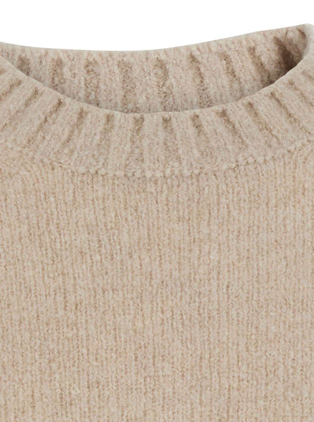 Kangra Wool Blend Crew Neck Sweater — Beige, view 3