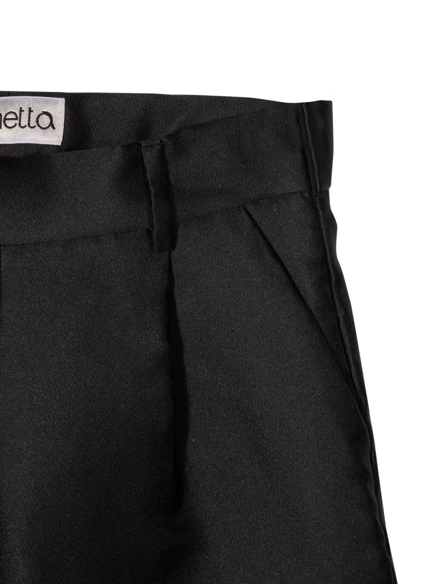 Simonetta Polyester-Silk Blend Trousers — Black, view 6