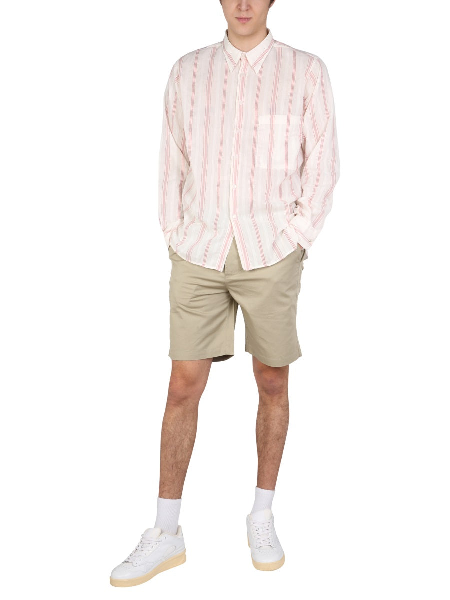 Universal Works Regular Fit Cotton Bermuda Shorts — Gray by Universal Works