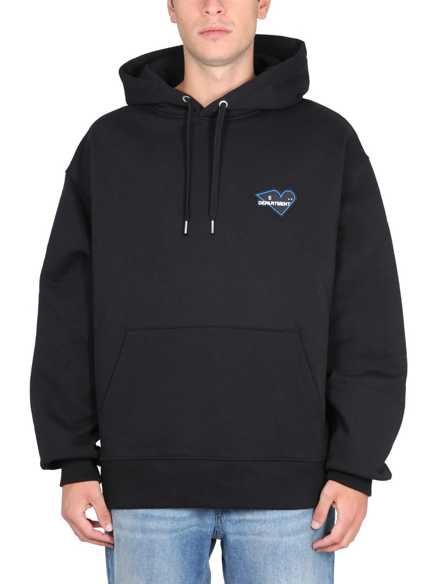 Department 5 Drawstring Hood Sweatshirt — Black by Department 5