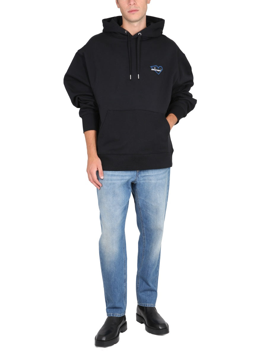Department 5 Drawstring Hood Sweatshirt — Black, view 3