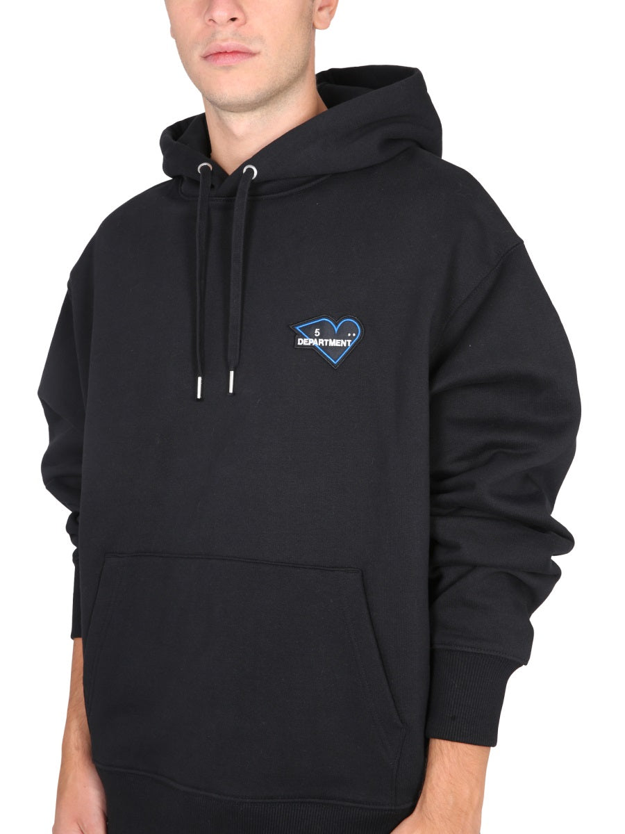 Department 5 Drawstring Hood Sweatshirt — Black, view 4