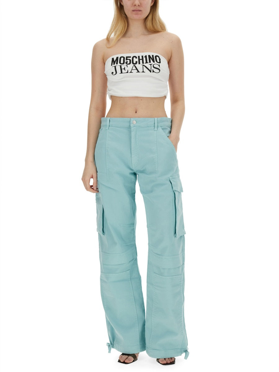 Moschino Cotton Cargo Pants — Blue, view 3