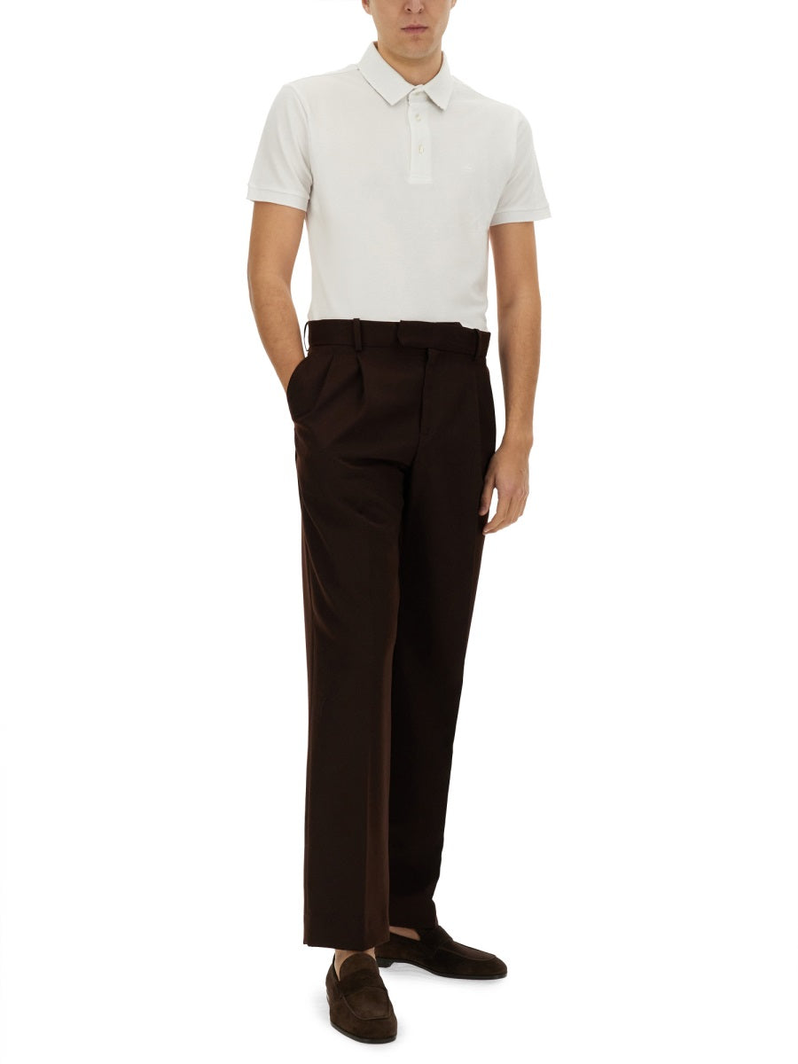 Etro Cotton Polo Shirt — White, view 4