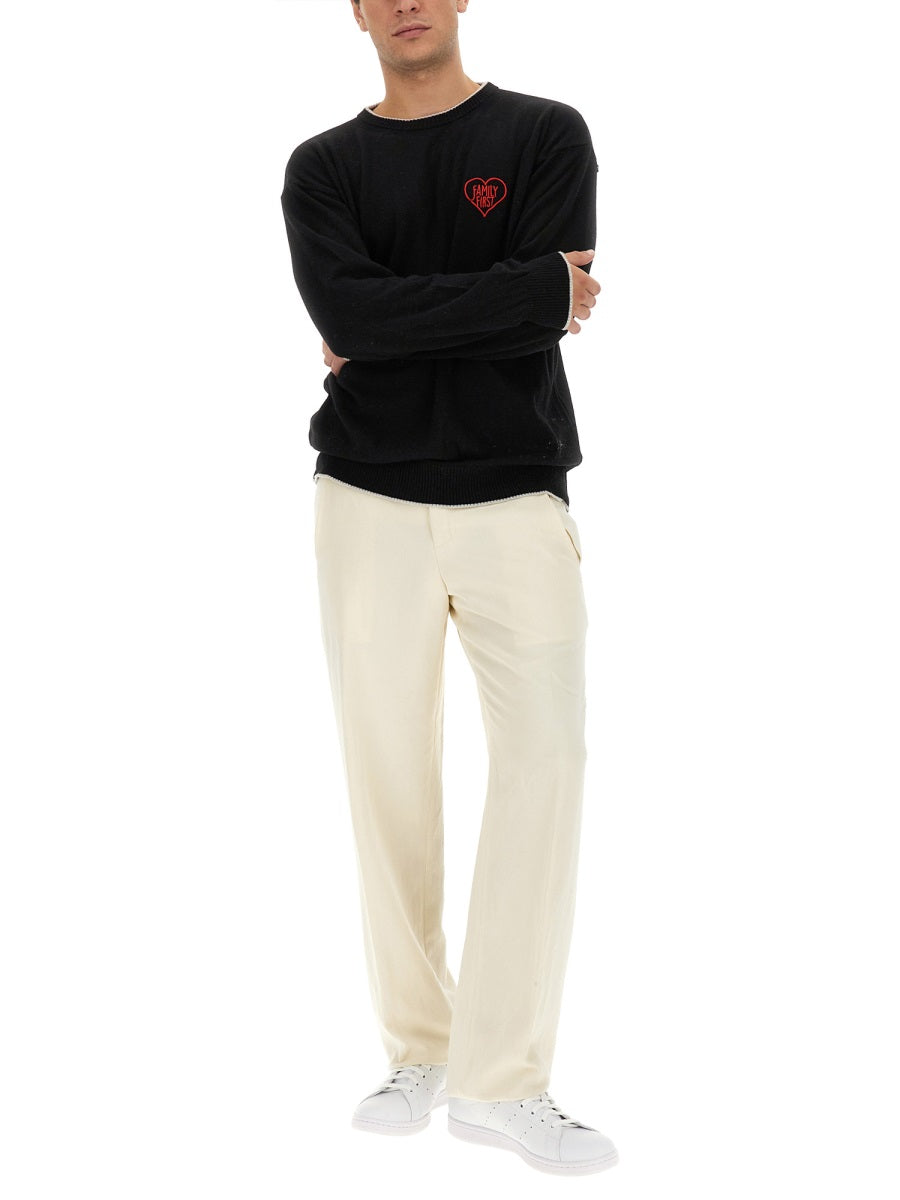 Family First Logo Cashmere Blend Sweater — Black, view 4