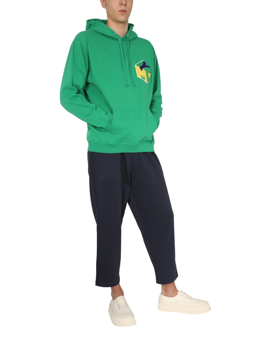 Ymc Cotton Hoodie — Green, view 3