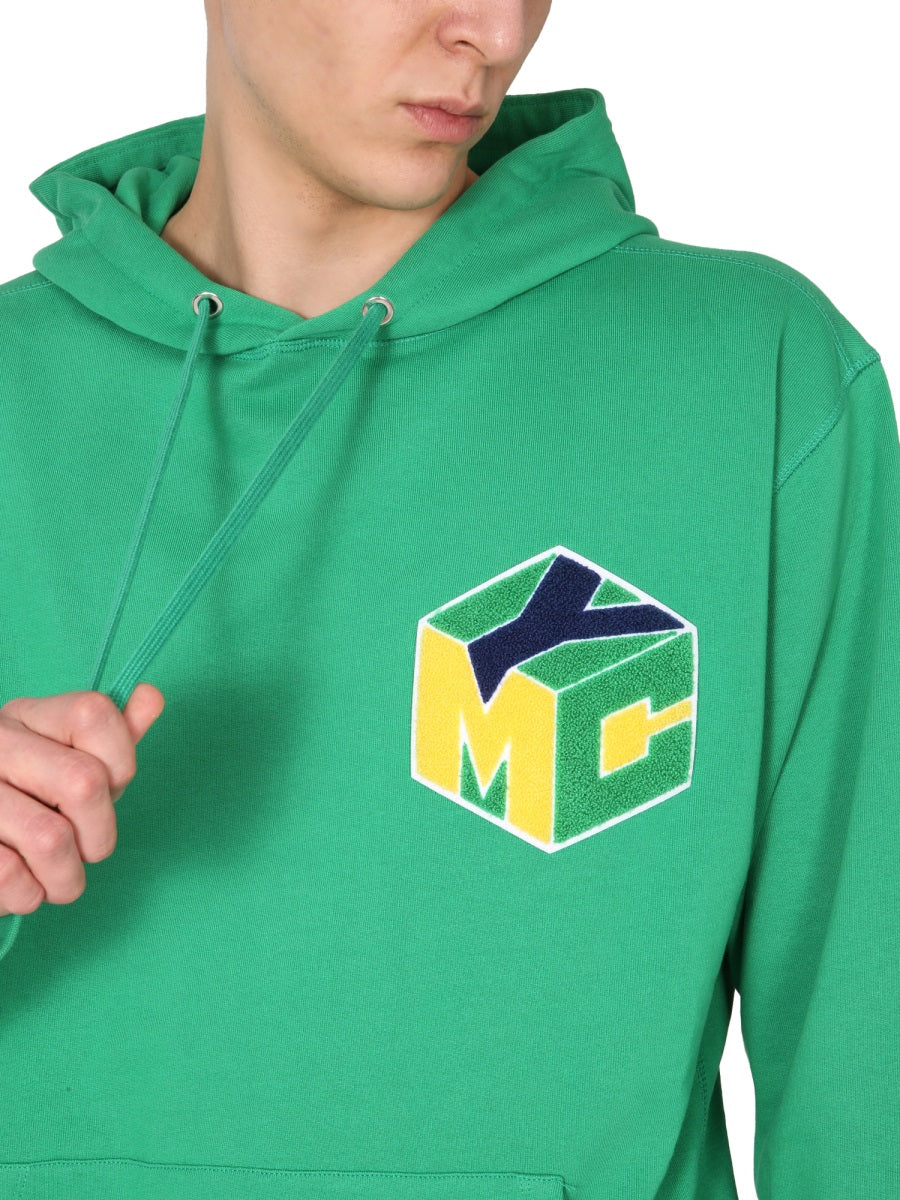 Ymc Cotton Hoodie — Green, view 4