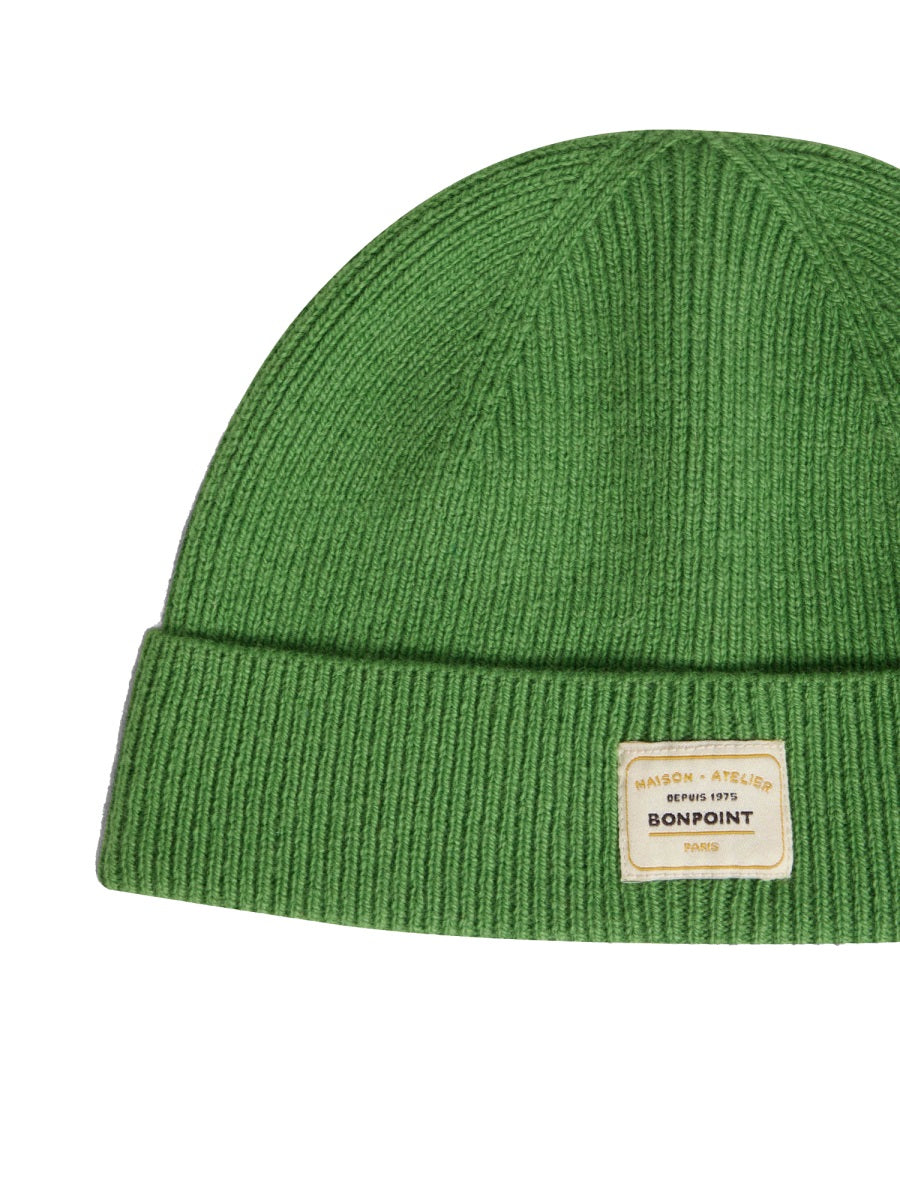 Bonpoint W05BACK00004K_047C Wool Beanie — Green, view 2