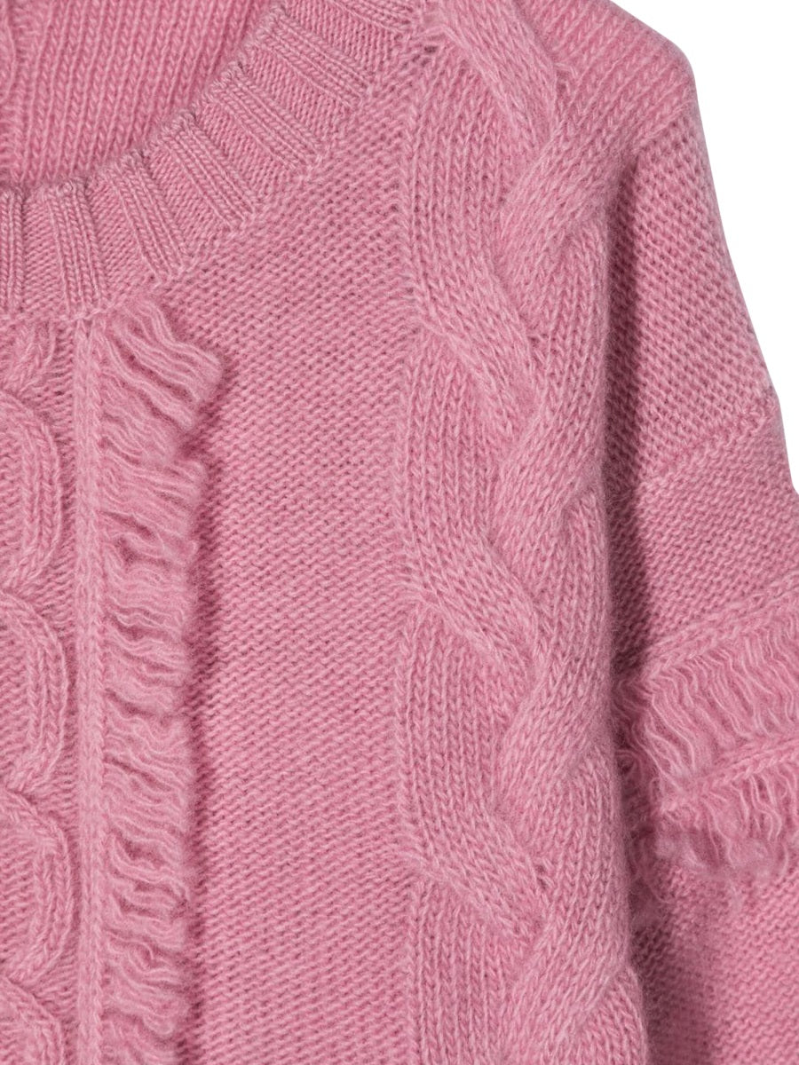 Il Gufo Wool Knit Sweater — Pink, view 2