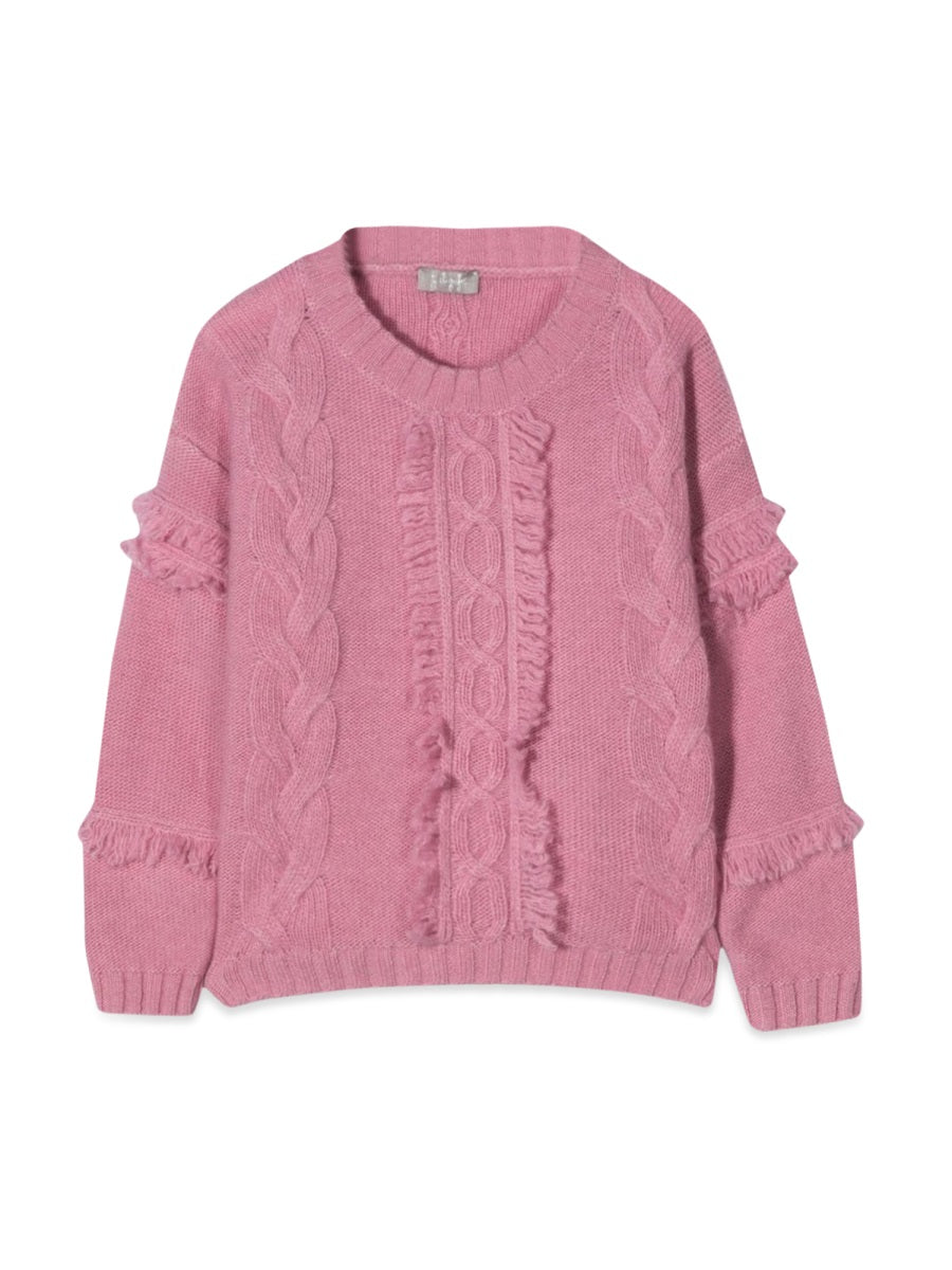 Il Gufo Wool Knit Sweater — Pink, view 4