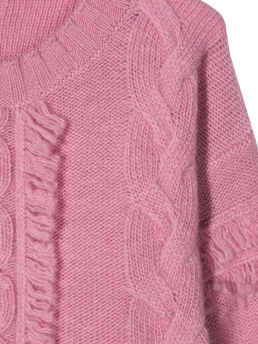 Il Gufo Wool Knit Sweater — Pink, view 5