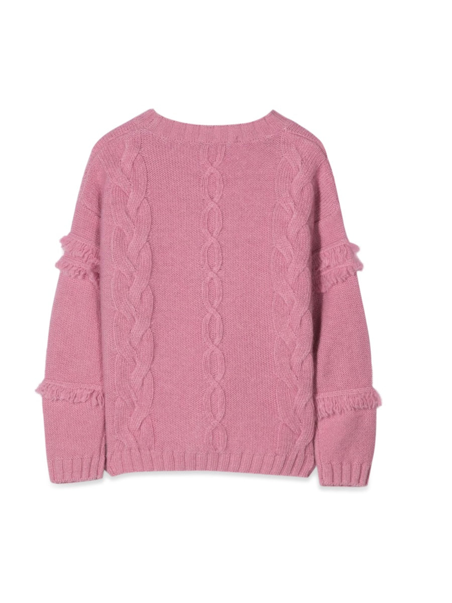 Il Gufo Wool Knit Sweater — Pink, view 6