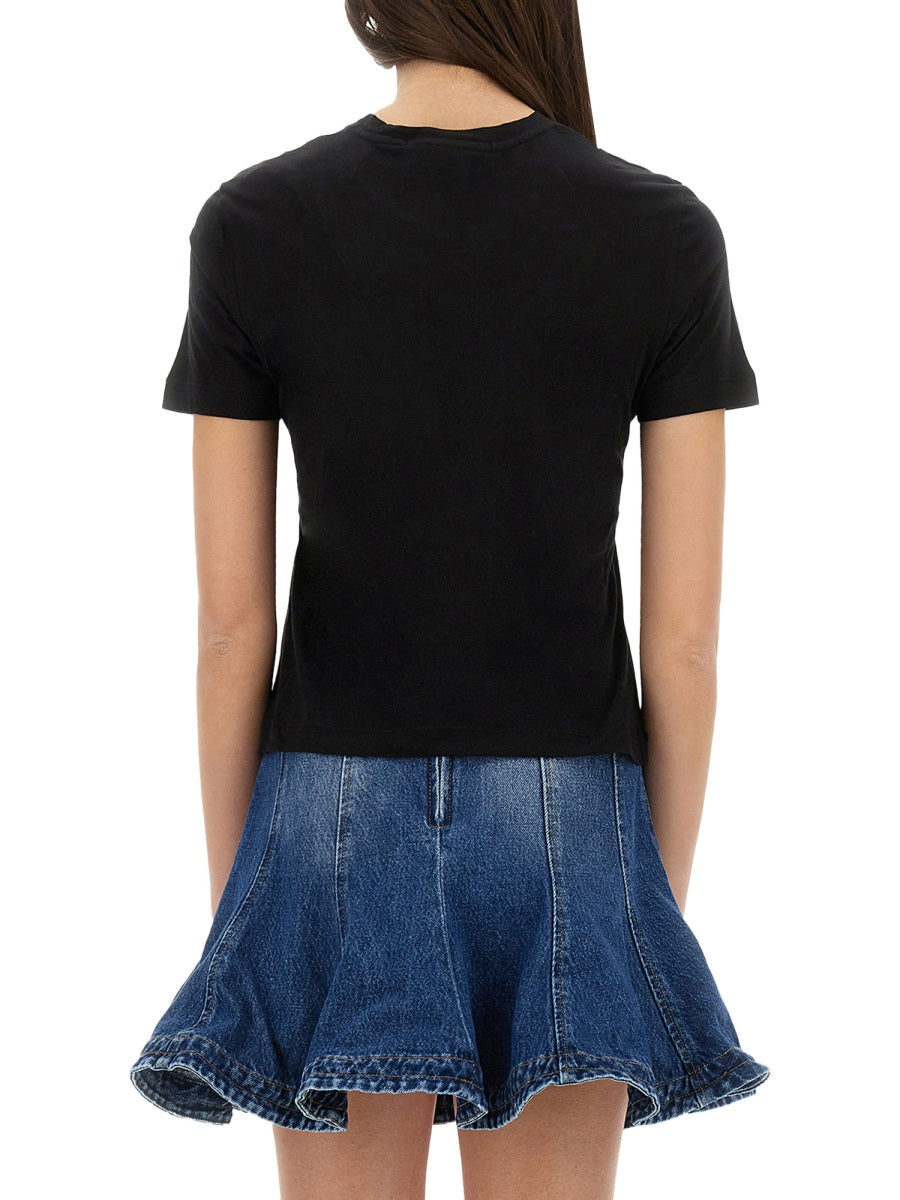 MSGM Slim Fit Cotton T-Shirt — Black by Msgm