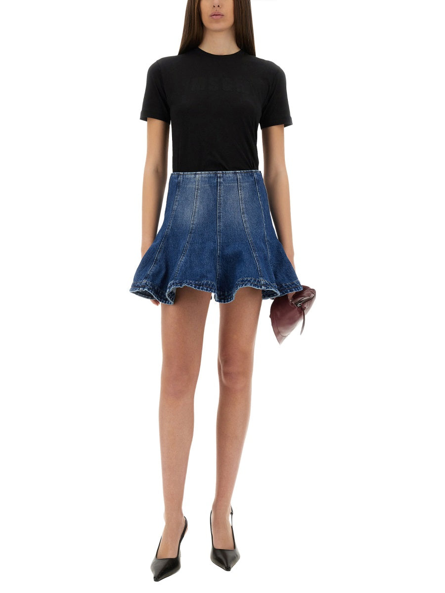 MSGM Slim Fit Cotton T-Shirt — Black, view 4