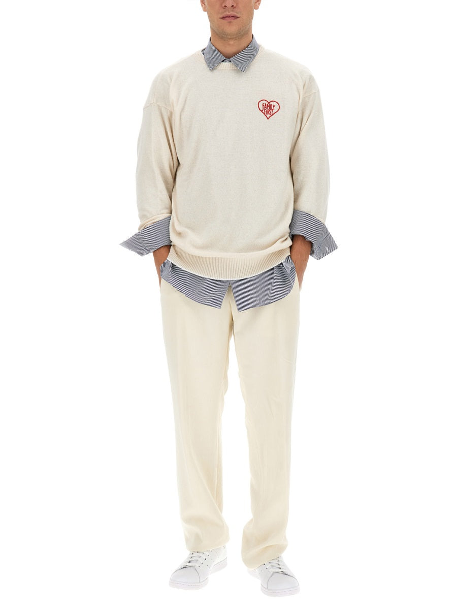 Family First Logo Cashmere Blend Sweater — White, view 4