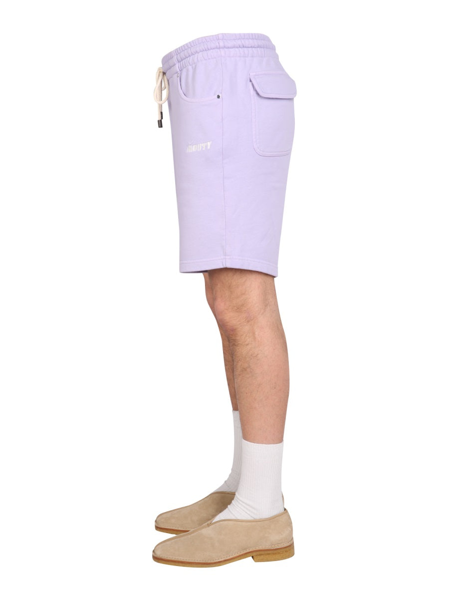 Mouty Logo Embroidery Bermuda Shorts — Lilac by Mouty
