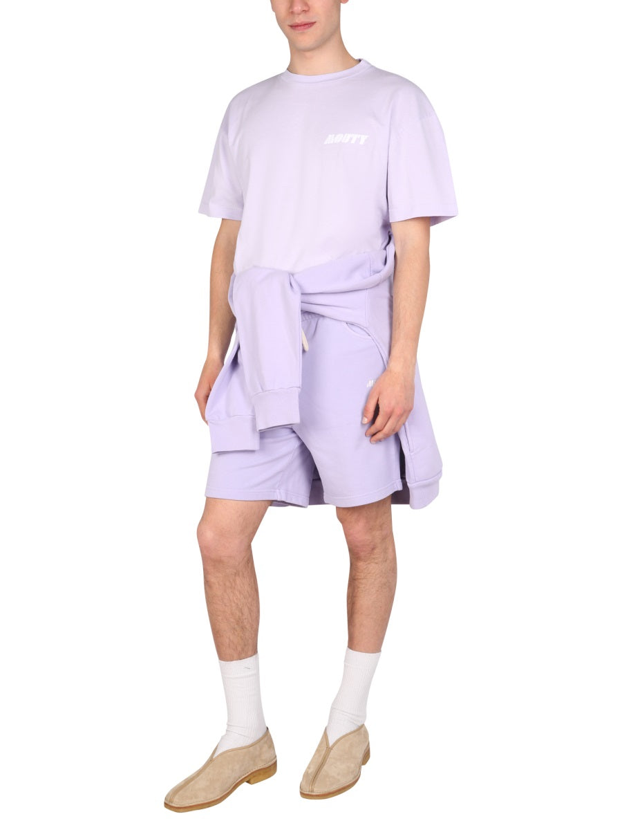 Mouty Logo Embroidery Bermuda Shorts — Lilac, view 3