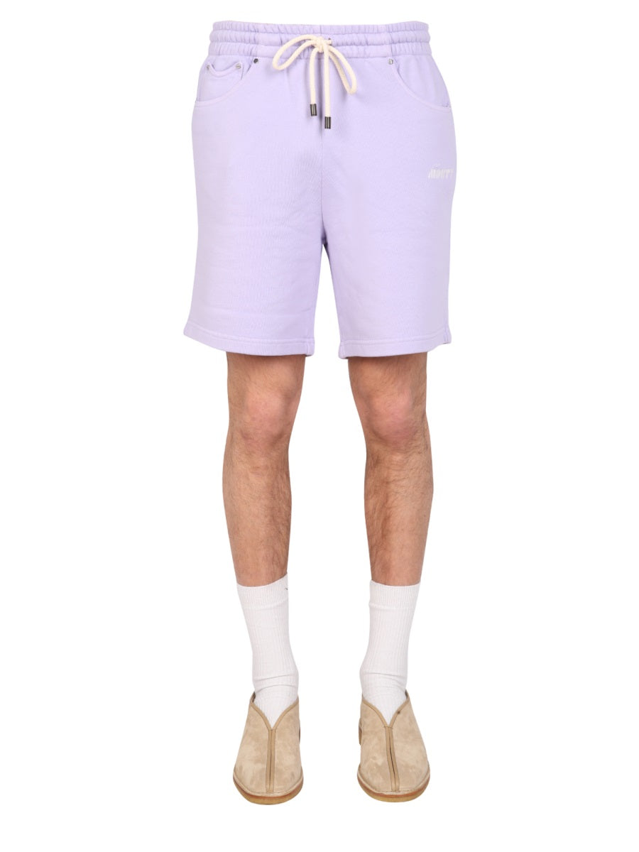 Mouty Logo Embroidery Bermuda Shorts — Lilac, view 4