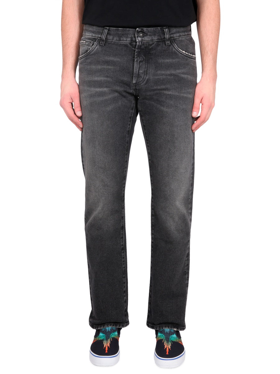 Marcelo Burlon County Of Milan Cross-Logo Cotton Jeans — Black, view 2