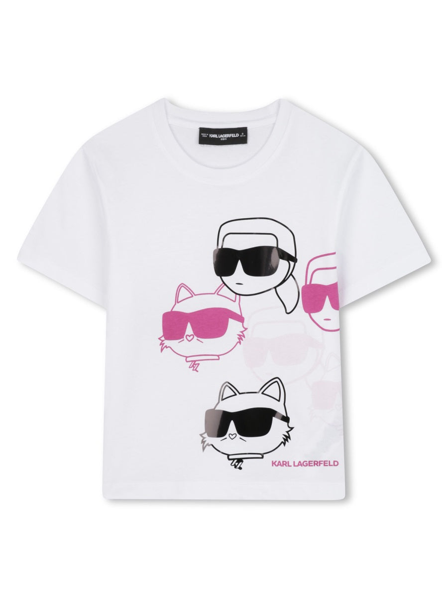 Karl Lagerfeld Logo-Embroidered Cotton T-Shirt — White by Karl Lagerfeld