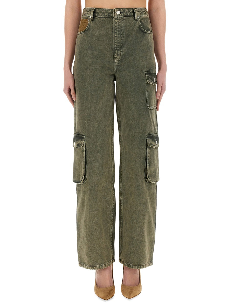 Moschino 100% Cotton Cargo Pants — Green, view 2