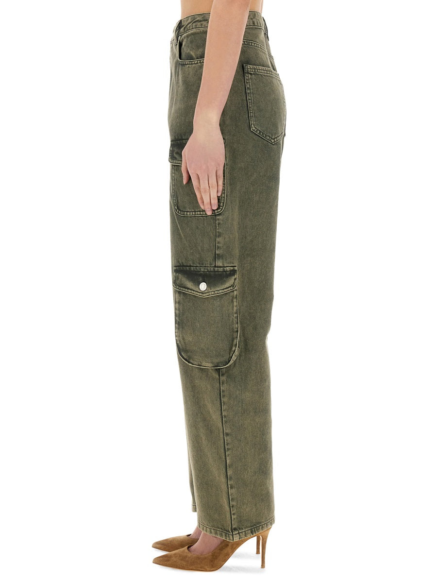 Moschino 100% Cotton Cargo Pants — Green, view 4