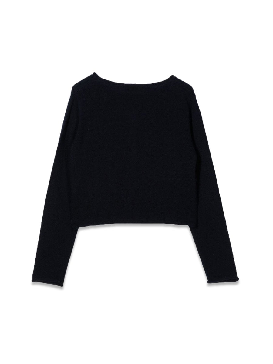 Il Gufo Virgin Wool Cardigan — Blue, view 2