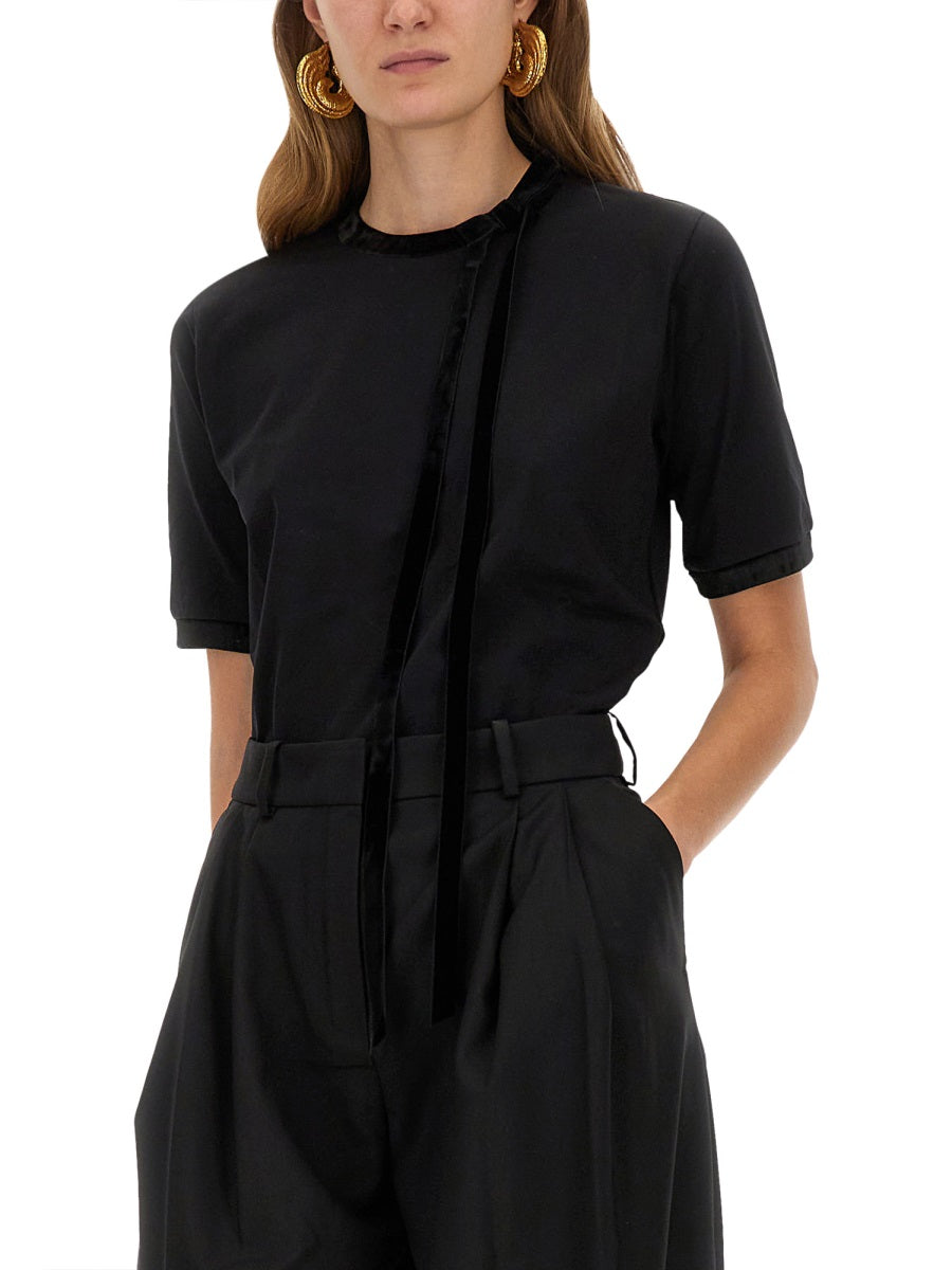 Nina Ricci Ribbon and Bow Detail T-Shirt — Black, view 2