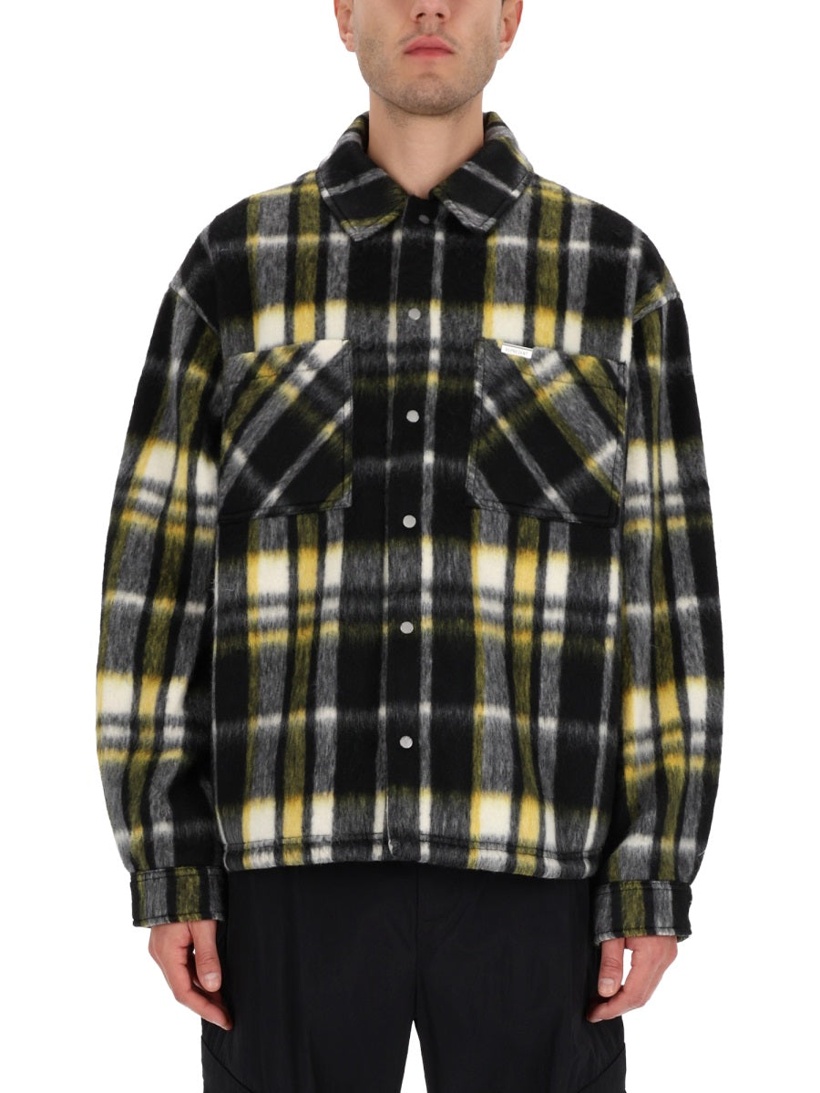 Represent Textured Polyester Overshirt — Black, view 2