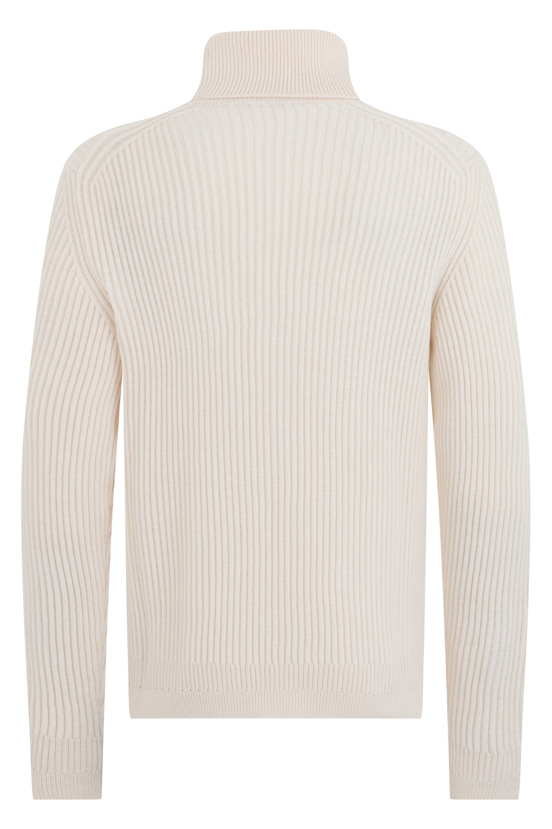 Slowear Virgin Wool Turtleneck Sweater — Beige, view 2