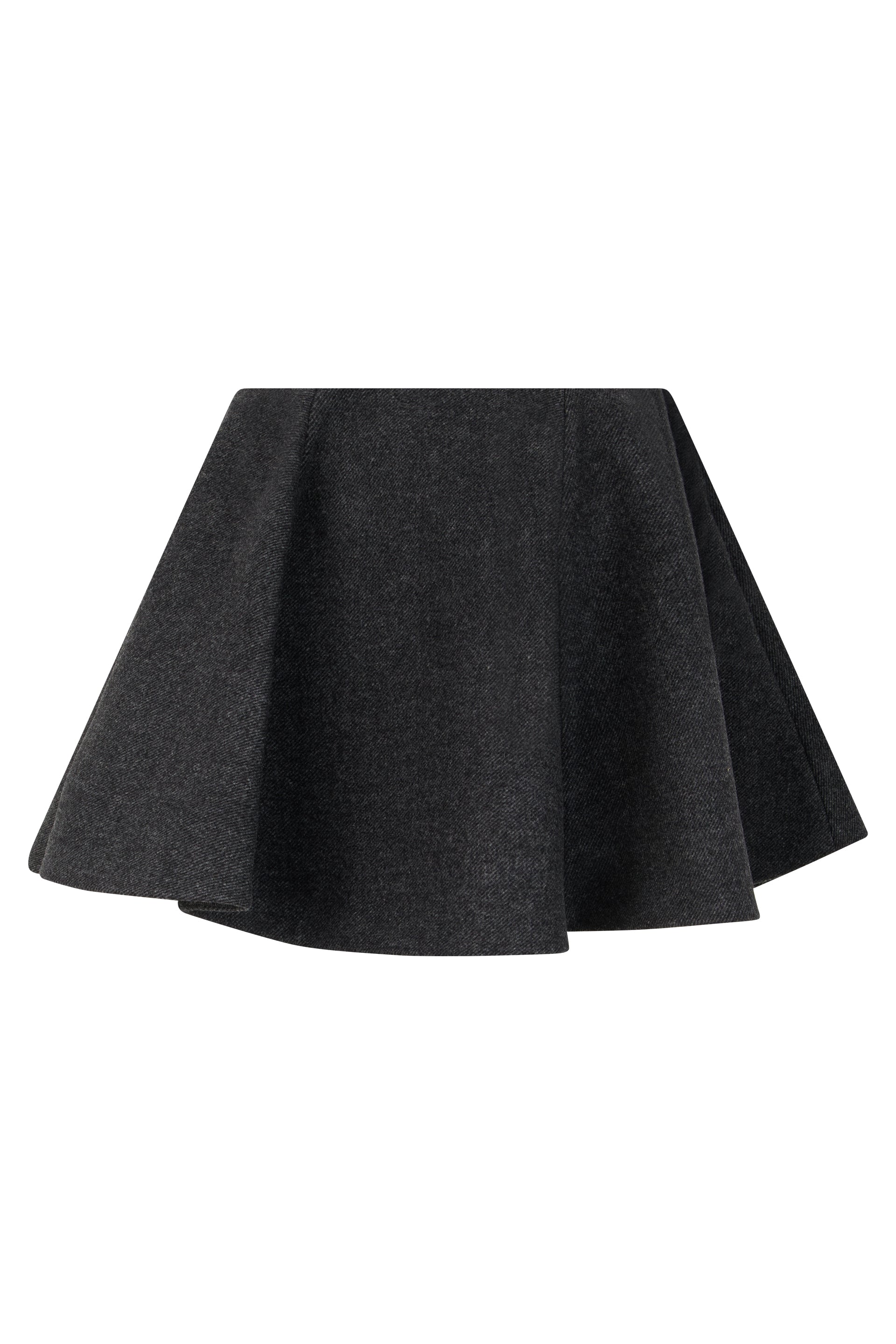 Ganni Wool-blend Flared Skirt — Gray, view 2