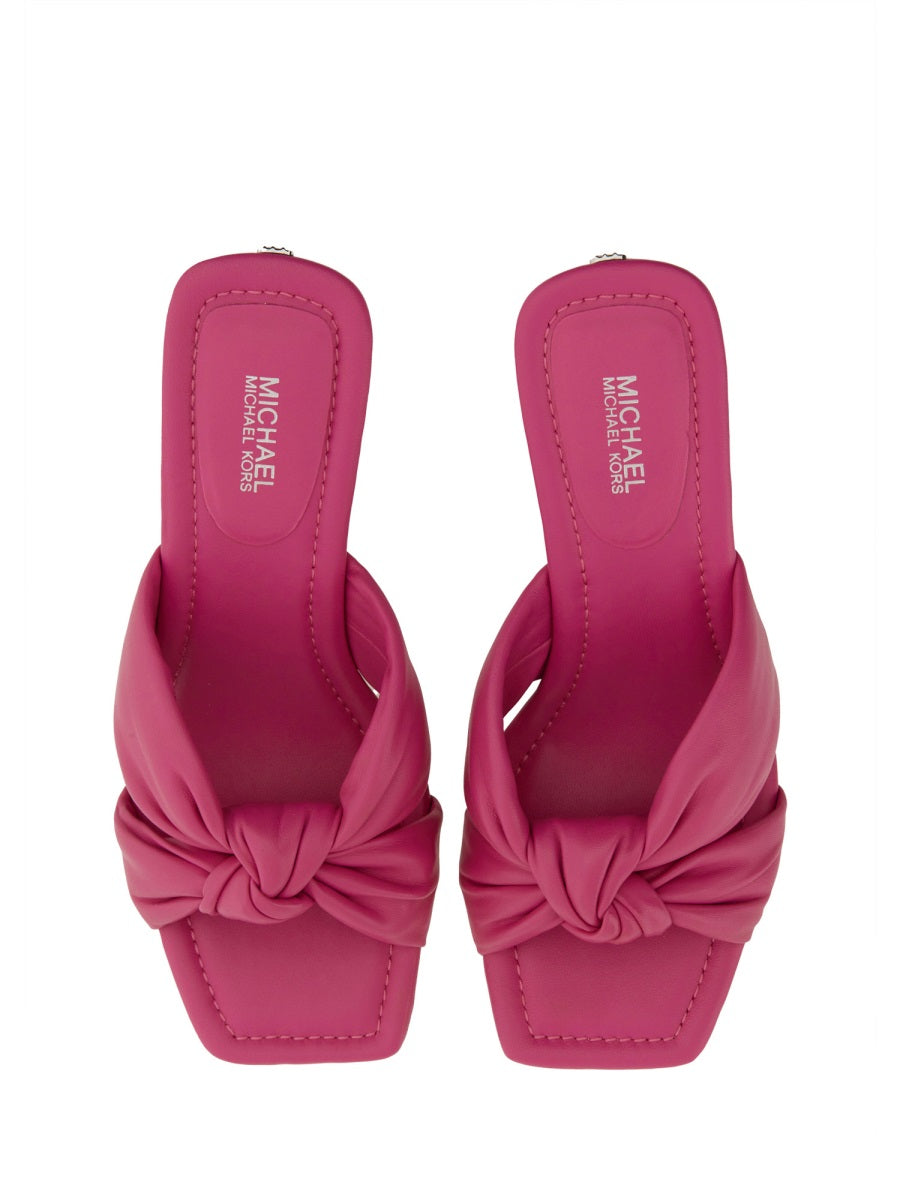 Michael Michael Kors Sheep Leather Sandals — Pink, view 5