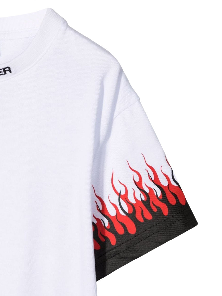 Vision Of Super Double Flame Cotton T-Shirt — White, view 2