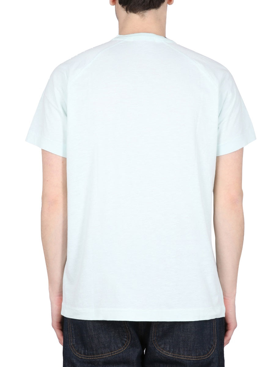 Ymc Television Graphic Organic Cotton T-shirt — Blue, view 3