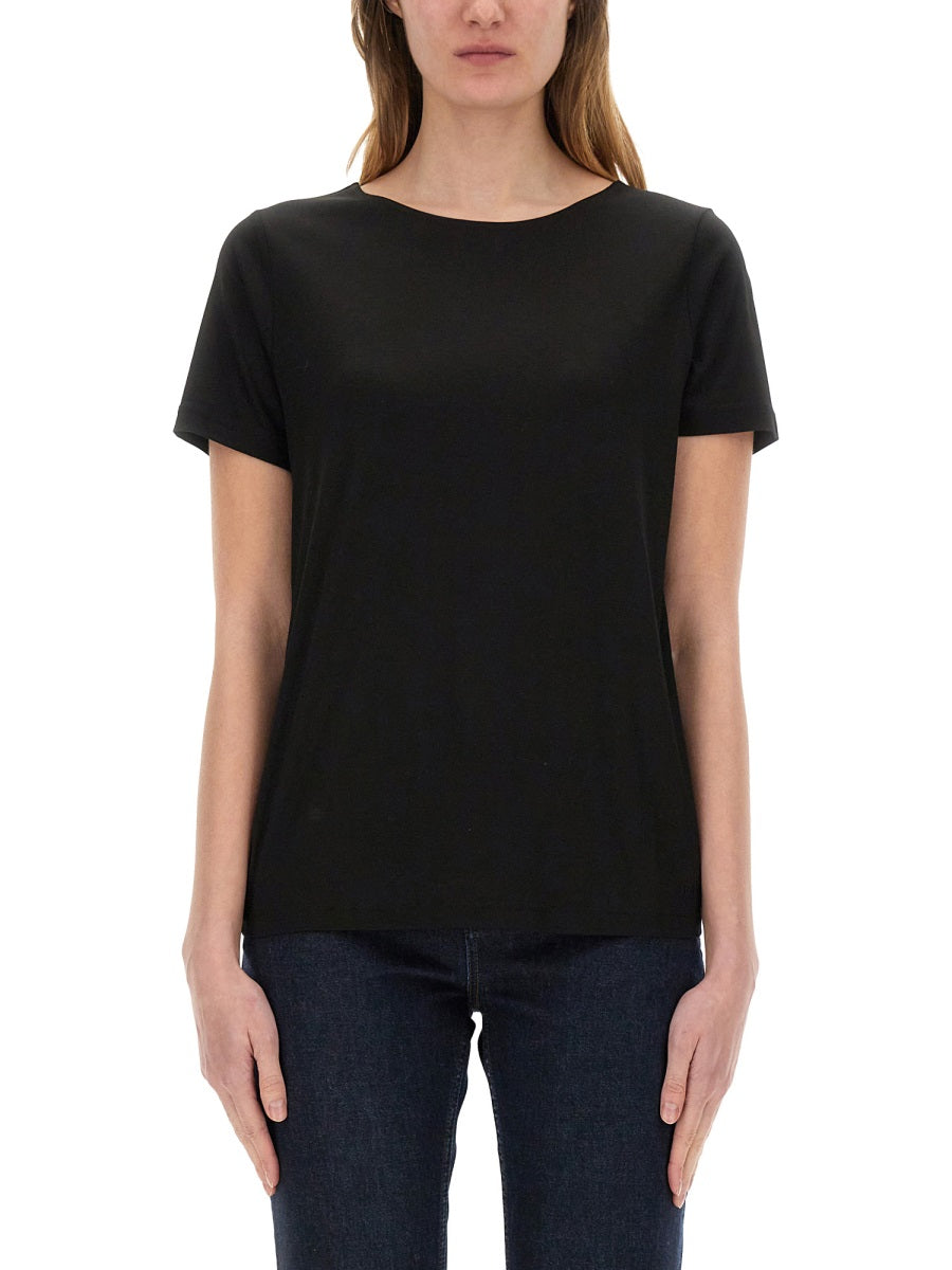 Fay Viscose Elastane T-Shirt — Black, view 3