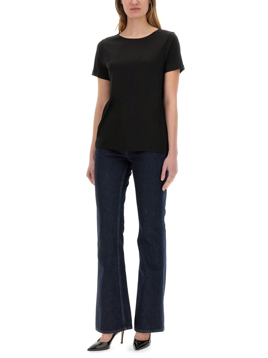 Fay Viscose Elastane T-Shirt — Black, view 4