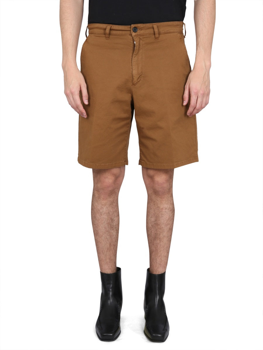 Department 5 Cotton Bermuda Shorts — Brown, view 2