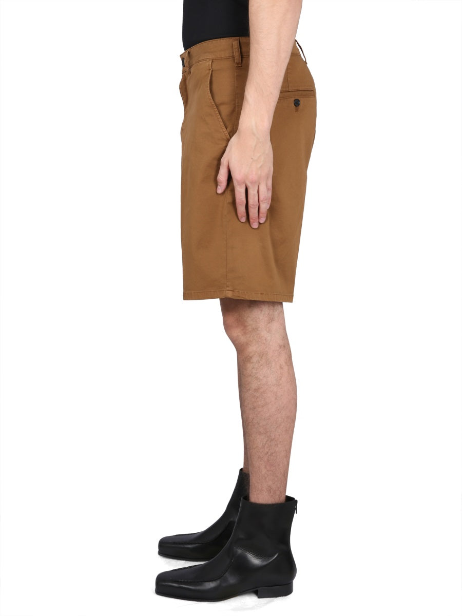 Department 5 Cotton Bermuda Shorts — Brown, view 3