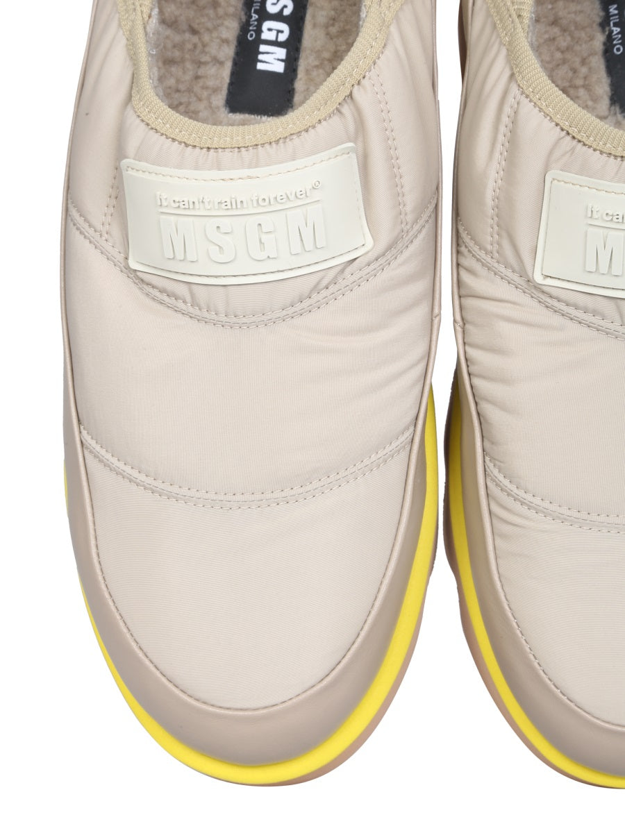 MSGM Puffed Polyamide Sneakers — Beige, view 3