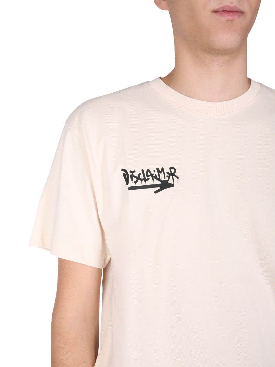 Disclaimer Screen Print T-Shirt — White, view 3