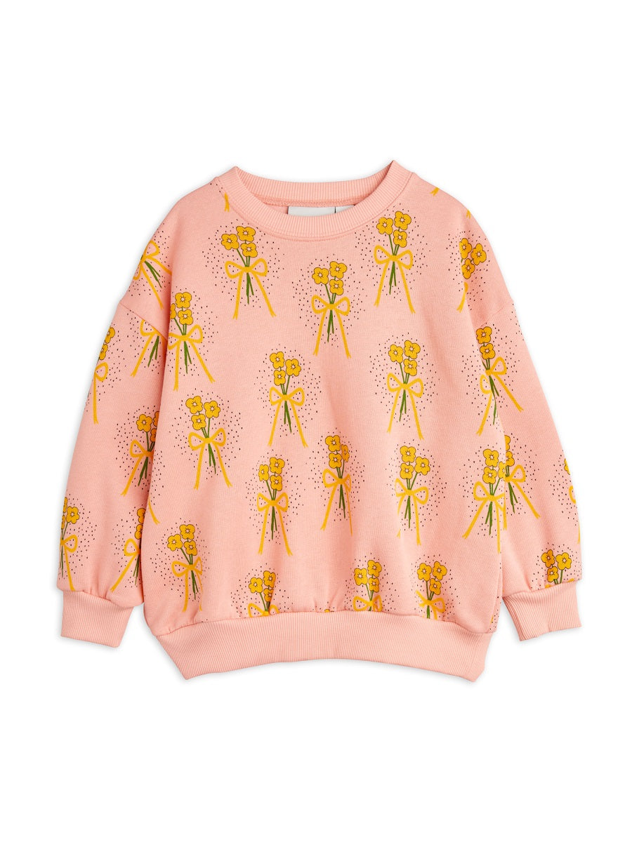 Mini Rodini Winter Flowers All-Over Print Sweatshirt — Pink by Mini Rodini
