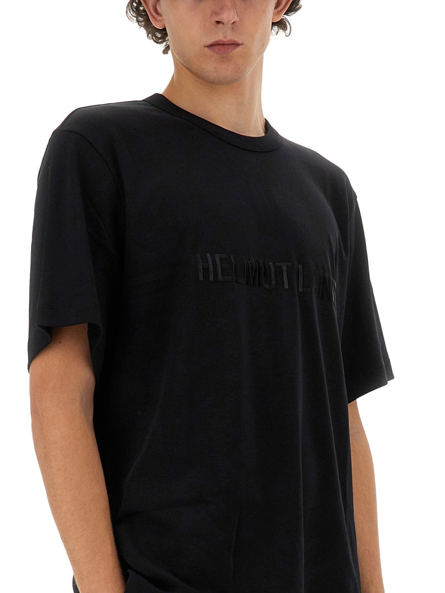 Helmut Lang Logo Cotton T-Shirt — Black, view 2