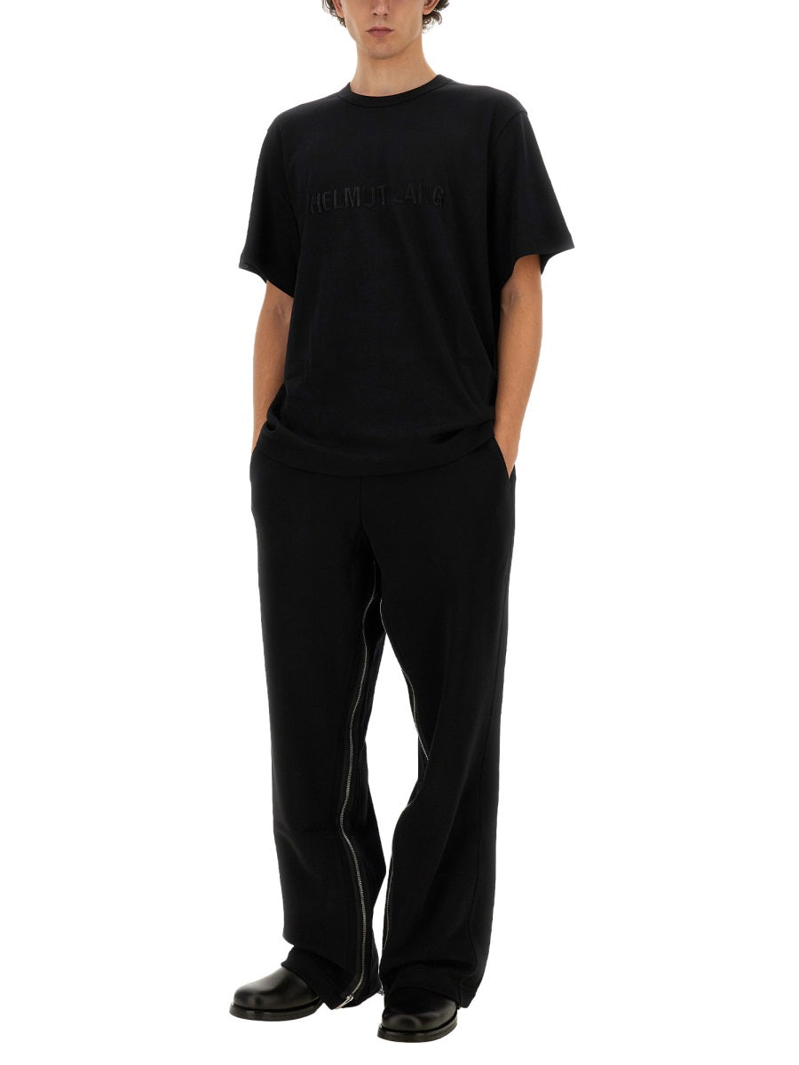 Helmut Lang Logo Cotton T-Shirt — Black, view 4