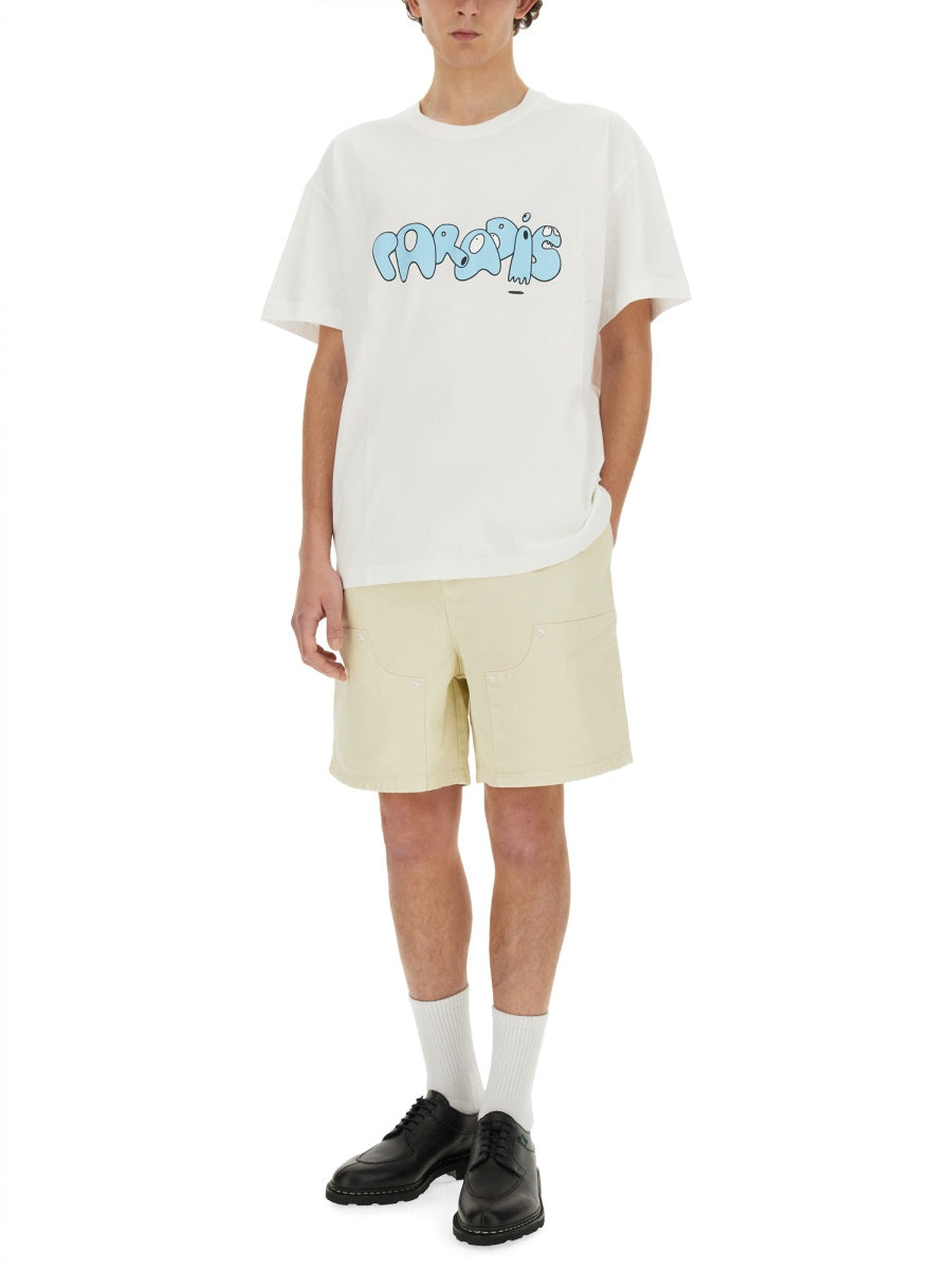 3.Paradis Cotton Twill Shorts — Beige, view 3