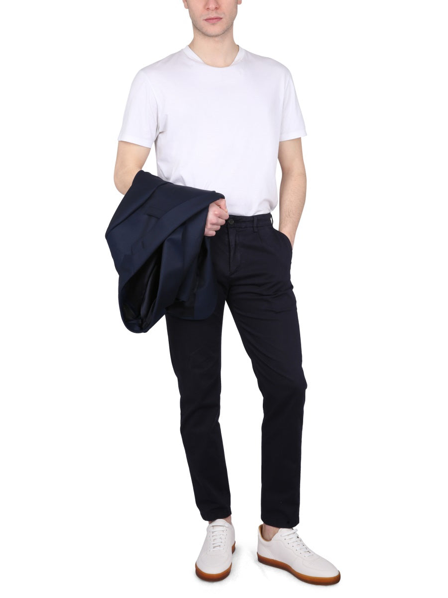 Department 5 Button Closure Chino Pants — Blue, view 3