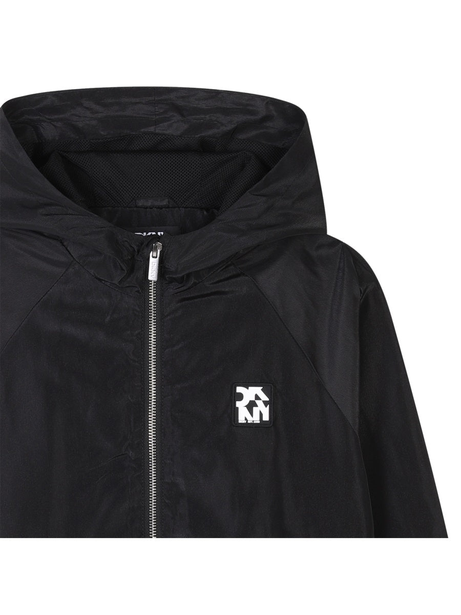 DKNY Polyester Jacket — Black, view 3